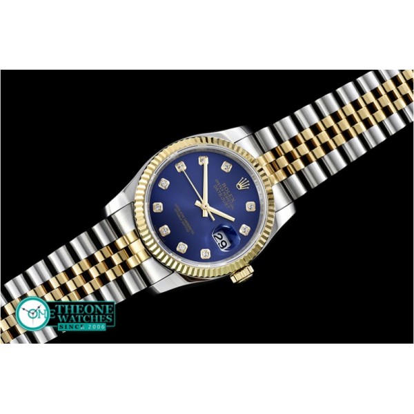 Rolex - DateJust Jub Flt YG/SS Dark Blue Diam BP A3135 Mod