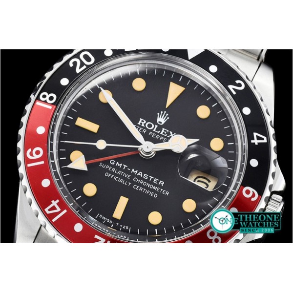 Rolex - GMT Master Ref.1675 Red/Blk SS/SS Swiss 2836 Mod