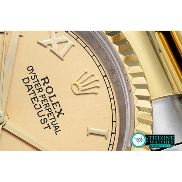 Rolex - DJ 36mm Oyst Flt YG/SS (Wrap) Gold Roman BP A3135 Mod