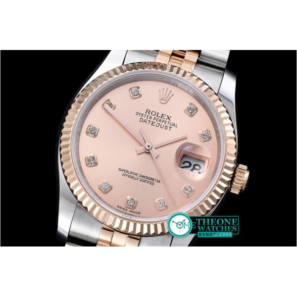 Rolex - DJ 36mm Jub Flt RG/SS Rose Gold D BP A3135 Mod