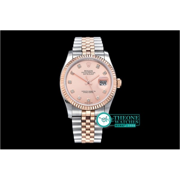 Rolex - DJ 36mm Jub Flt RG/SS Rose Gold D BP A3135 Mod