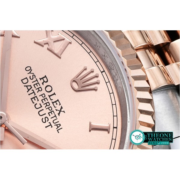 Rolex - DJ 36mm Jub Flt RG/SS Rose Roman BP A3135 Mod