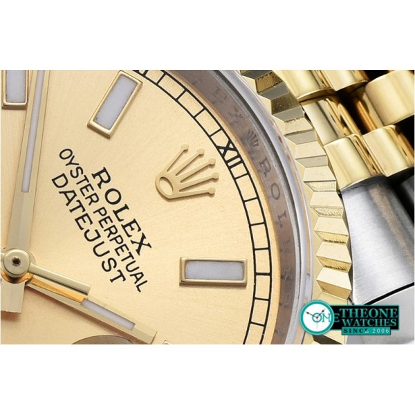 Rolex - DJ 36mm Jub Flt YG/SS Gold Sticks BP A3135 Mod