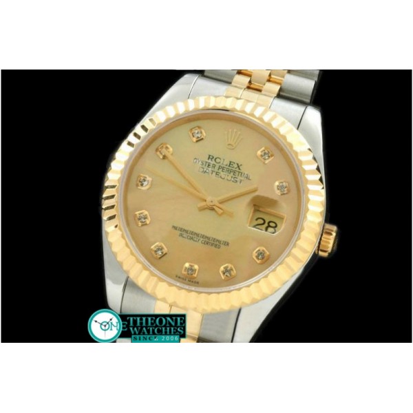 Rolex - SS/YG Jubilee MOP Gold Diamond Swiss Eta 2836-2