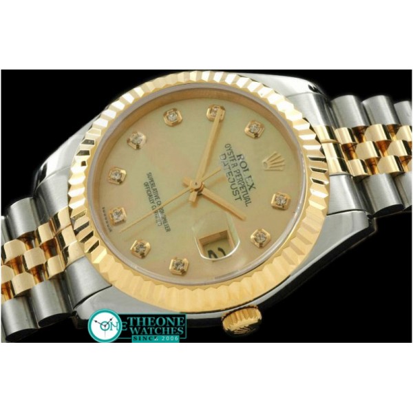 Rolex - SS/YG Jubilee MOP Gold Diamond Swiss Eta 2836-2