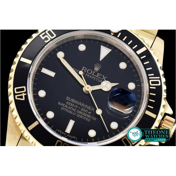 Rolex - Submariner 16618 YG/YG Black BP Ult A3135 Mod