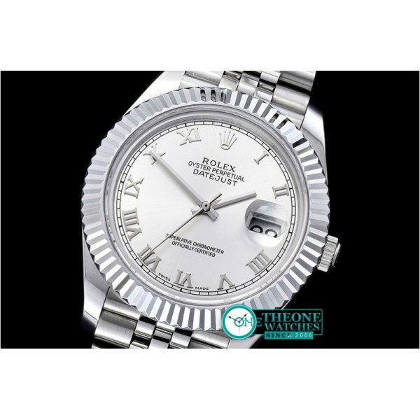 Rolex - DJ2 41mm Jub Flt SS/SS Silv Wht Roman BP A3235 Mod