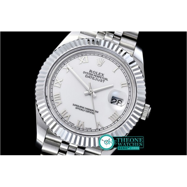 Rolex - DJ2 41mm Jub Flt SS/SS Pearl Wht Roman BP A3235 Mod