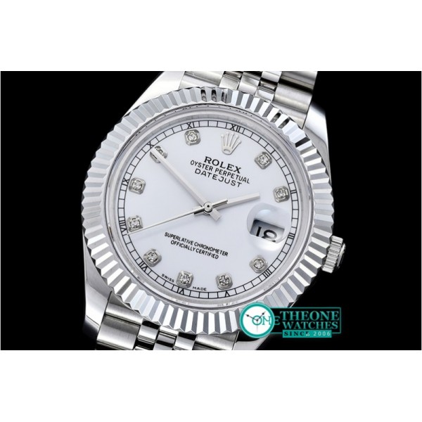 Rolex - DJ2 41mm Jub Flt SS/SS Pearl Wht Diams BP A3235 Mod