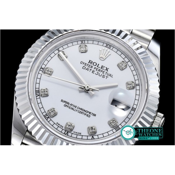 Rolex - DJ2 41mm Jub Flt SS/SS Pearl Wht Diams BP A3235 Mod