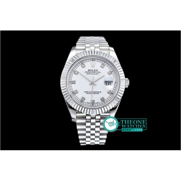 Rolex - DJ2 41mm Jub Flt SS/SS Pearl Wht Diams BP A3235 Mod