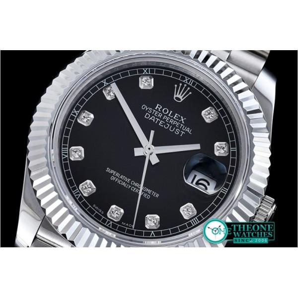 Rolex - DJ2 41mm Jub Flt SS/SS Black Diams BP A3235 Mod