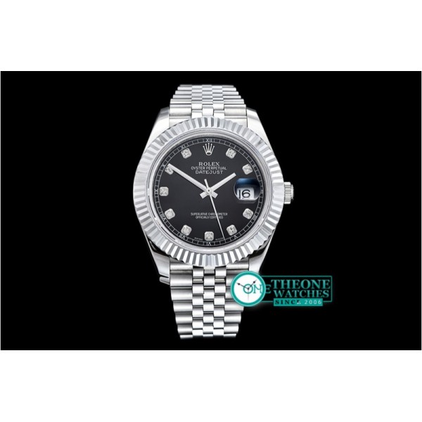 Rolex - DJ2 41mm Jub Flt SS/SS Black Diams BP A3235 Mod