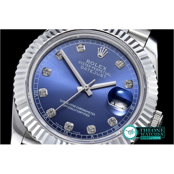 Rolex - DJ2 41mm Jub Flt SS/SS Blue Diams BP A3235 Mod