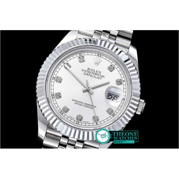 Rolex - DJ2 41mm Jub Flt SS/SS Silv Wht Diams BP A3235 Mod