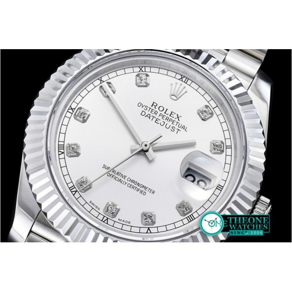 Rolex - DJ2 41mm Jub Flt SS/SS Silv Wht Diams BP A3235 Mod