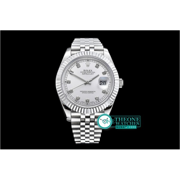 Rolex - DJ2 41mm Jub Flt SS/SS Silv Wht Diams BP A3235 Mod