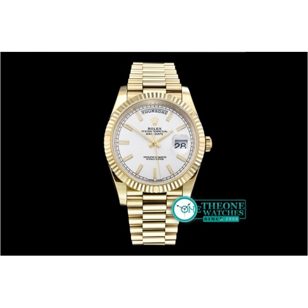 Rolex - DayDate 40mm Flt YG/YG Wht Stick Noob A3255 Mod