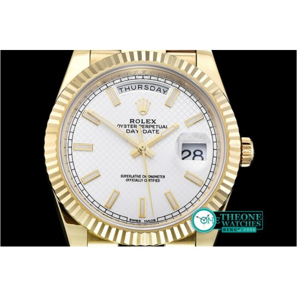 Rolex - DayDate 40mm Flt YG/YG Wht Stick Noob A3255 Mod