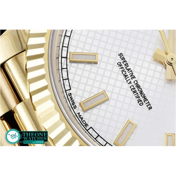 Rolex - DayDate 40mm Flt YG/YG Wht Stick Noob A3255 Mod