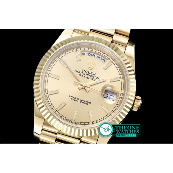 Rolex - DayDate 40mm Flt YG/YG Gold Stick Noob A3255 Mod