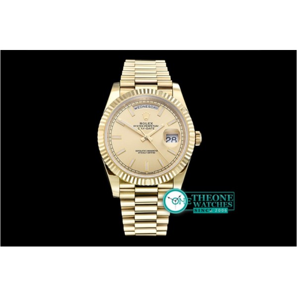 Rolex - DayDate 40mm Flt YG/YG Gold Stick Noob A3255 Mod