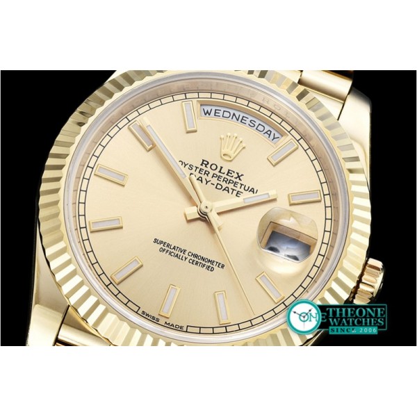 Rolex - DayDate 40mm Flt YG/YG Gold Stick Noob A3255 Mod