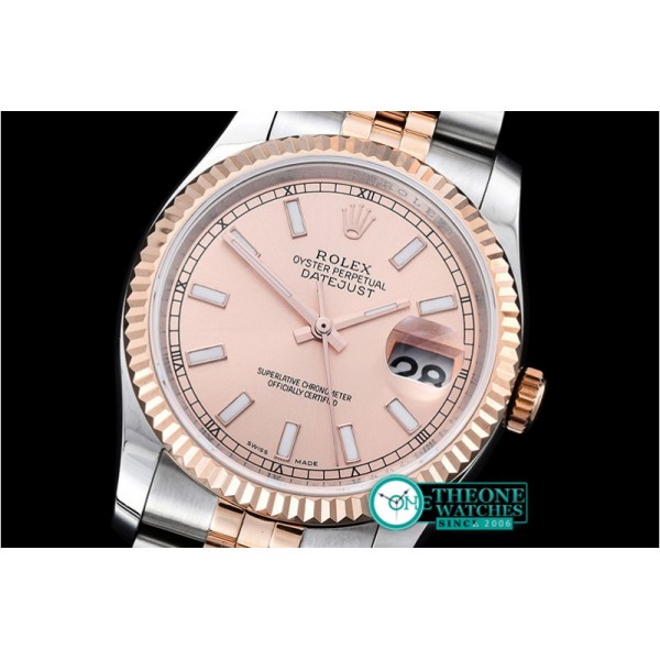 Rolex - DJ 36mm Jub Flt RG/SS Rose Gold Stk BP A3135 Mod