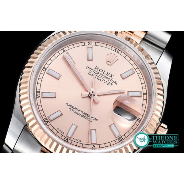 Rolex - DJ 36mm Jub Flt RG/SS Rose Gold Stk BP A3135 Mod