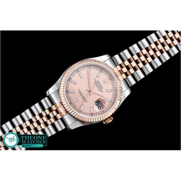 Rolex - DJ 36mm Jub Flt RG/SS Rose Gold Stk BP A3135 Mod