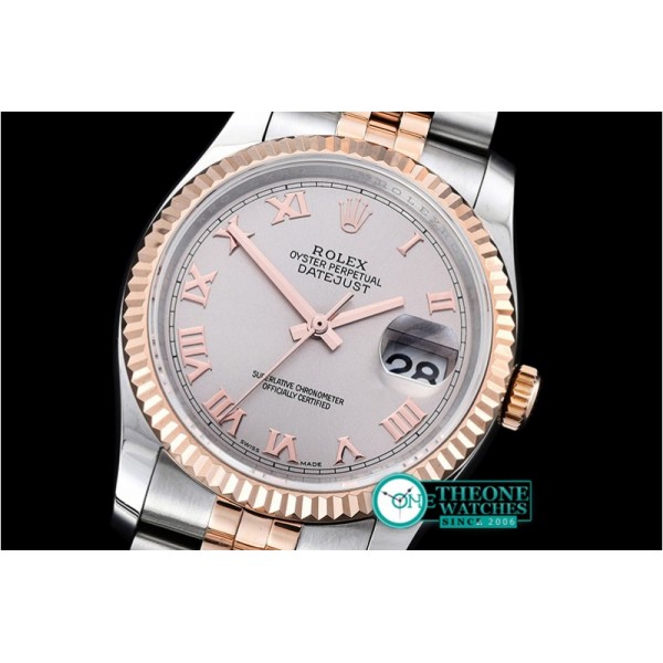 Rolex - DJ 36mm Jub Flt RG/SS Light Grey Rmn BP A3135 Mod