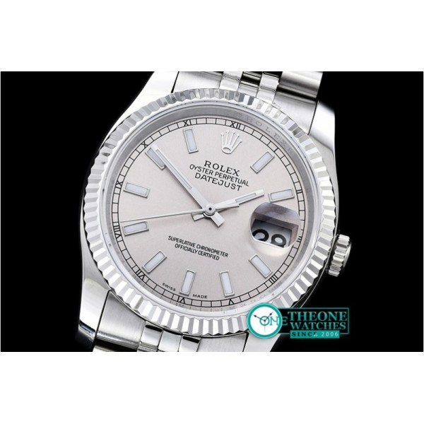 Rolex - DJ 36mm Jub Flt SS/SS Light Grey Stk BP A3135 Mod