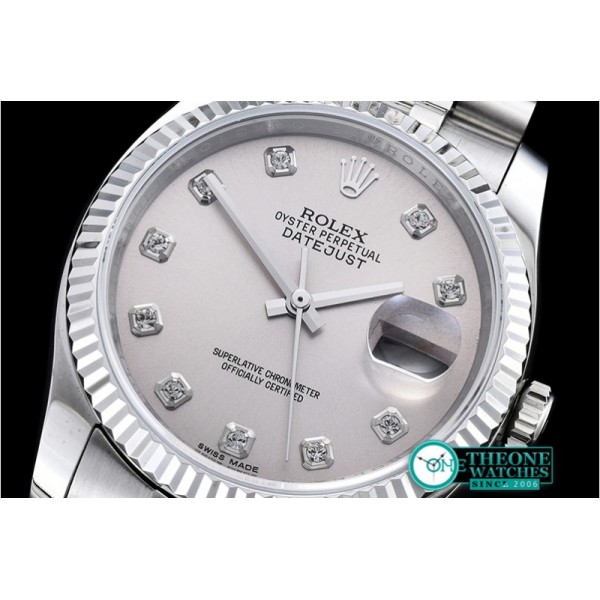 Rolex - DJ 36mm Jub Flt SS/SS Light Grey Diam BP A3135 Mod