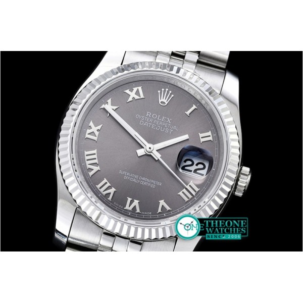 Rolex - DJ 36mm Jub Flt SS/SS Dark Grey Rmn BP A3135 Mod