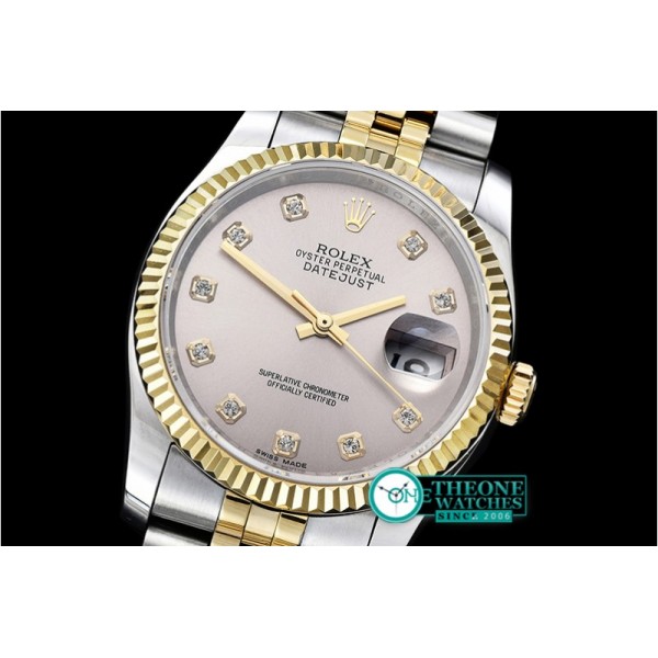 Rolex - DJ 36mm Jub Flt YG/SS Light Grey Diam BP A3135 Mod