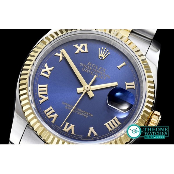 Rolex - DJ 36mm Jub Flt YG/SS Blue Rmn BP A3135 Mod