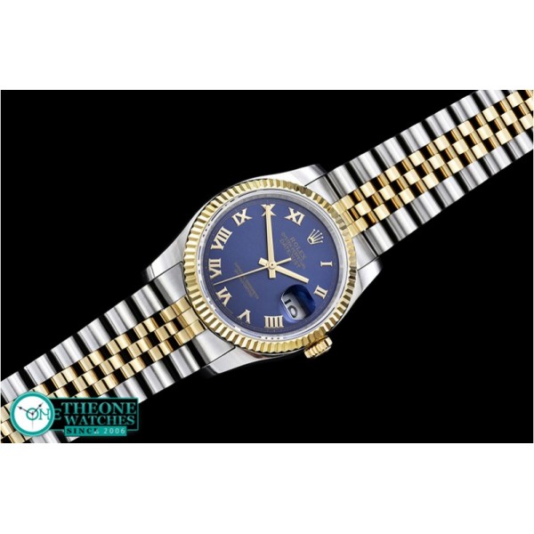 Rolex - DJ 36mm Jub Flt YG/SS Blue Rmn BP A3135 Mod