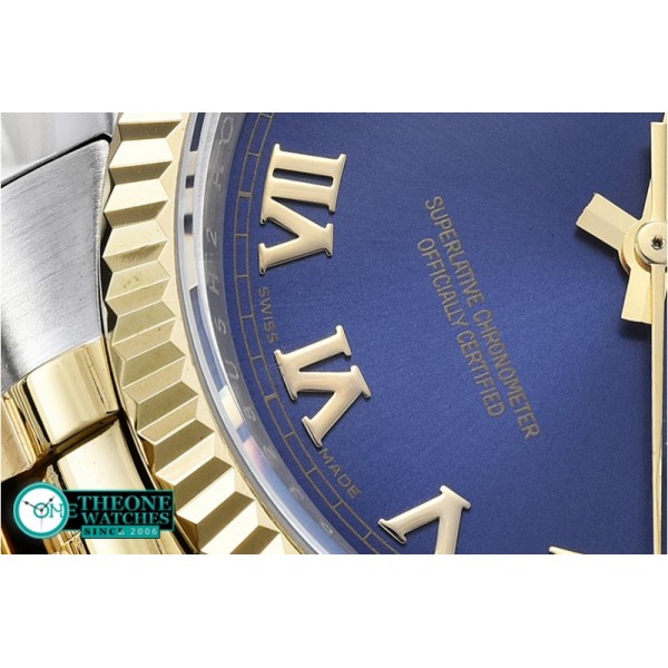 Rolex - DJ 36mm Jub Flt YG/SS Blue Rmn BP A3135 Mod