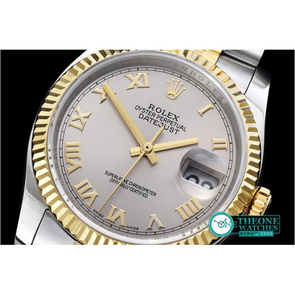 Rolex - DJ 36mm Jub Flt YG/SS Light Grey Rmn BP A3135 Mod