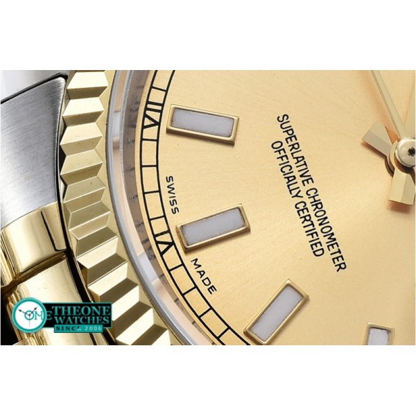 Rolex - DJ 36mm Jub Flt YG/SS Gold Stk BP A3135 Mod