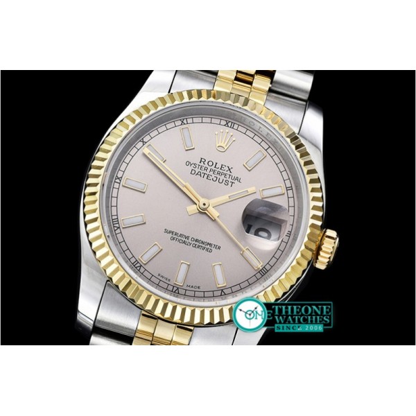 Rolex - DJ 36mm Jub Flt YG/SS Light Grey Stk BP A3135 Mod