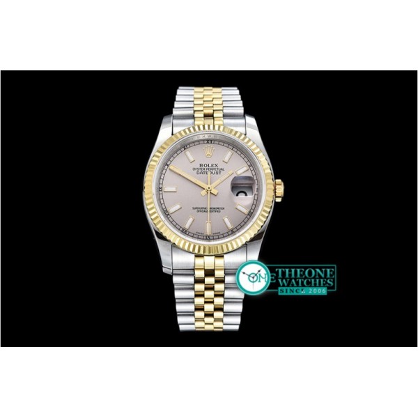 Rolex - DJ 36mm Jub Flt YG/SS Light Grey Stk BP A3135 Mod