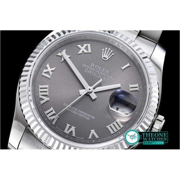 Rolex - DJ 36mm Oyst Flt SS/SS Dark Grey Rmn BP A3135 Mod