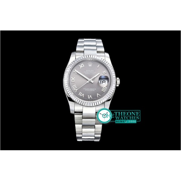 Rolex - DJ 36mm Oyst Flt SS/SS Dark Grey Rmn BP A3135 Mod