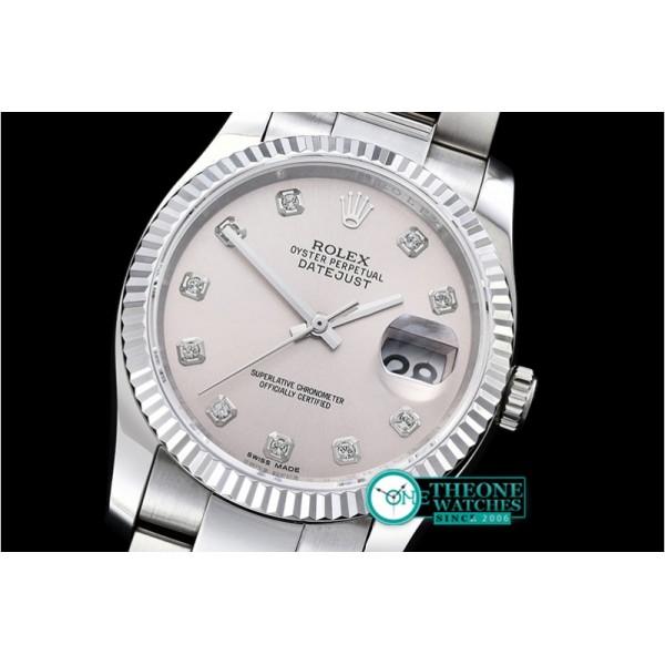 Rolex - DJ 36mm Oyst Flt SS/SS Light Grey Diam BP A3135 Mod