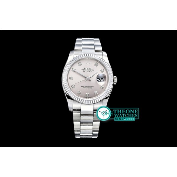 Rolex - DJ 36mm Oyst Flt SS/SS Light Grey Diam BP A3135 Mod