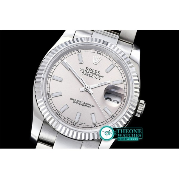 Rolex - DJ 36mm Oyst Flt SS/SS Light Grey Stk BP A3135 Mod