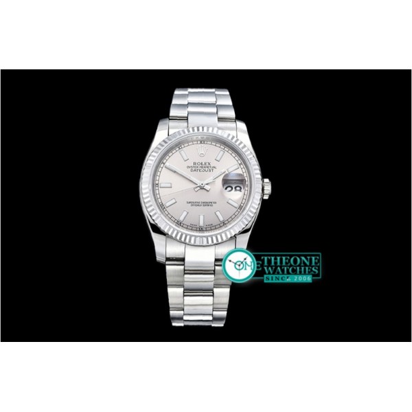 Rolex - DJ 36mm Oyst Flt SS/SS Light Grey Stk BP A3135 Mod