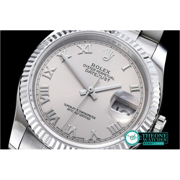 Rolex - DJ 36mm Oyst Flt SS/SS Light Grey Rmn BP A3135 Mod