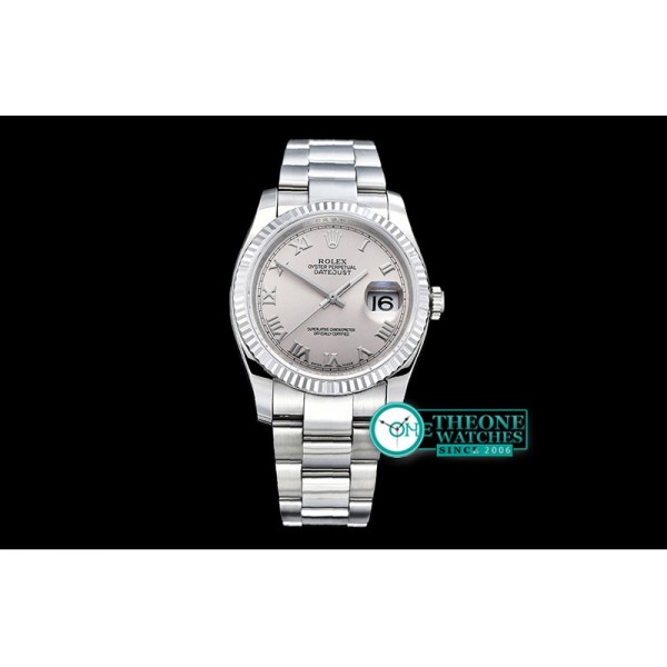 Rolex - DJ 36mm Oyst Flt SS/SS Light Grey Rmn BP A3135 Mod